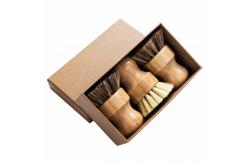 China Bamboo Round 3 Packs Mini Natural Scrub Brush With Union Fiber supplier