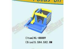 China Blue Yellow Inflatable Jumping House With Slide And Pool supplier