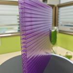 Purple Unique 8mm Polycarbonate Roofing Sheets Four Layer Structure for sale