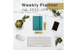 China Custom Turquoise Mini Weekly Planner 2023 2023 Vertical Layout Pages supplier