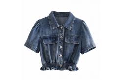 China Factory Customized Casual Men'S Denim Cardigans Lapel Custom Denim Clothing supplier