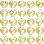 Gold Plated Adjustable Initial Letter Ring Custom Alphabet Chunky Jewelry for sale