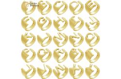 China Gold Plated Adjustable Initial Letter Ring Custom Alphabet Chunky Jewelry supplier