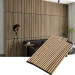 Acoustic Wood Wall Panels For Interior  PET Felt Board Wooden Acoustical Slat Panel For Interior Decor 600*2400mm for sale