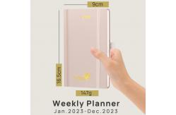 China Certificate FSC Pink Student Weekly Planner 2023 Customization Agenda Hard Cover supplier