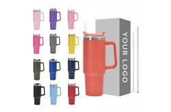 China OEM ODM Stainless Steel 40 Oz Travel Mug With Handle And Straw supplier