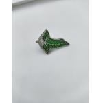 Green Enamel Leaf Metal Brooch Pin 	Offset Printing  Laser Engraving for sale
