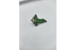 China Green Enamel Leaf Metal Brooch Pin 	Offset Printing  Laser Engraving supplier