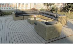 China Round rattan wicker sectional outdoor sofa set with comfortable cushion supplier