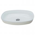 High Glossy White Tempered Bathroom Wash Basins Melon Shape Countertop Basin Sinks for sale