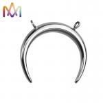 Double Holes SS304 Crescent Moon Charms For DIY Necklace Making for sale