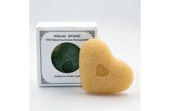 China 100% Natural Reusable Facial Konjac Sponge Off White Heart Shaped Bath Sponges supplier