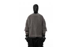 China XL Size Plain Dyed Drawstring Pullover Sweatshirt For Spring supplier