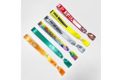 China Customizable Logo Polyester Woven Cloth Wristbands Concert Promotion Events Gift Adjustable Length supplier