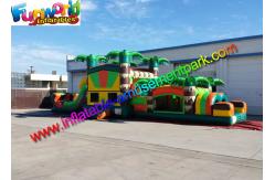 China Inflatable Sport Obstacle Course Bouncer Dual Lane Module Tropical With Tree supplier