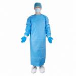 AAMI PB70:2012 Level-3 Knitted Cuffs Disposable SMS Fabric Surgical Gown for sale