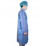 Hospital Use Dark Blue Medical Long Lab Coat With Snaps Closure And Shirt Collar for sale
