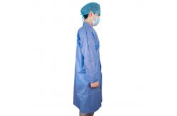 China CE Certificated Disposable Anti-Bacterial Protective Medical PP/SMS Long Lab Coat supplier