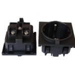 Black Universal AC German Electrical Outlet , European Wall Socket 250VAC 16A for sale