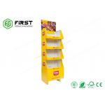 Custom Recyclable Glossy Printed Paper Cardboard Floor Display Shelf For Promotion for sale