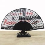 Gift Portable Plastic Custom Hand Fan Printed Folding Bamboo Paper Hand Fan for sale