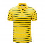 Short Sleeve Striped 100% Polyester Polo T Shirt Fabric Weight 240gsm for sale