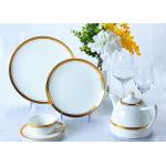 OEM ODM 8.25 Inch Ceramic White Plates With Gold Trim