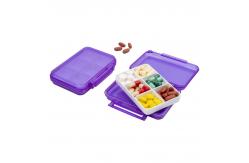 China Multifunctional Water Resistent Daily Pill Box With Removable Tray 6 Compartments Matte Surface supplier