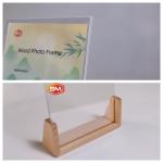 Clear Acrylic Photo Frame With Wood Base Eco-friendly Density 1.20g/cm3 for sale
