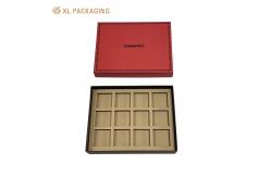 China Custom Design Paper Christmas Chocolate Packaging Lid Base Box with Insert White EVA supplier