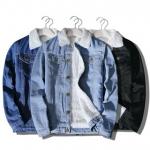 Light Blue 100% Cotton On Denim Jacket , Machine Washed Fleece Lined Jeans Jacket for sale