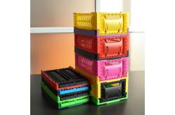 China Foldable Kitchen Plastic Storage Crate Hollow Out 120mm Height supplier
