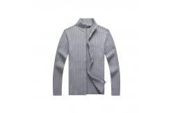 China 100% cotton Autumn Winter Zipper Sweater Mens Black Cardigan Sweater supplier
