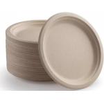 Biodegradable Kraft Paper Plate Disposable Sustainable Microwave Safe for sale