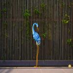Custom Metal Crane Lawn Ornaments Outdoor Metal Bird Figurines for sale