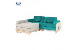 China 3 Piece Kids Sectional Sofa Modular Play Couch High Density Foam supplier