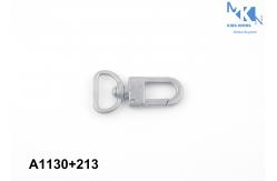 China Embossed Logo Bag Snap Hook Matt Silver Plating Corrosion Resistance supplier