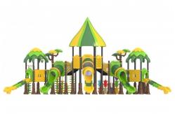 China OEM Outdoor Playground Equipment 3 In 1 Plastic Playhouse With Slide supplier