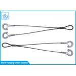Galvanized Steel Wire Rope Sling 2 - Leg Wiht Hooks For Plant Hanging Basket for sale