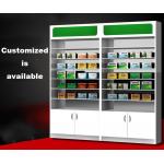 Customized Pharmacy Storage Cabinets Medicine Display Racks Glass Layer for sale
