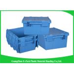 60L Plastic Attached Lid Containers Heavy Duty Stackable Moving 600 * 400 * 365mm