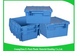 China 60L Plastic Attached Lid Containers Heavy Duty Stackable Moving 600 * 400 * 365mm supplier