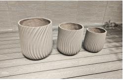 China Stylish Round Fiberclay Planter For Warmer And Barbecue Camping Burners supplier