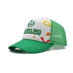 Screen Printing Affixed Patch 5 Panel Trucker Cap Cotton Polyester Custom Fabric Flat Curve for sale