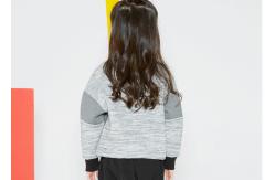 China Patched Design Girls Hooded Pullover , Girls Winter Clothes Double Faced Scuba supplier