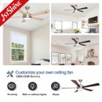 OEM Remote Control Modern LED Ceiling Fan With Light 5 MDF Blades