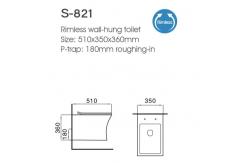 China Wholesale China Modern Design P-Trap Wc Washdown Wall Hung Ceramic Toilet supplier