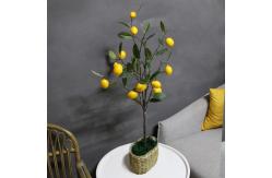 China Lifelike 100cm Artificial Fruit Tree Indoor Potted Lemon Green Yellow Plant supplier
