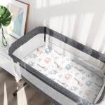 Polyester Fabric Personalized Bassinet Sheet Breathable With Parent Friendly Design