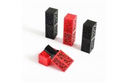China Square Shape Red Black Empty Lipstick Tube Carving Hollow supplier